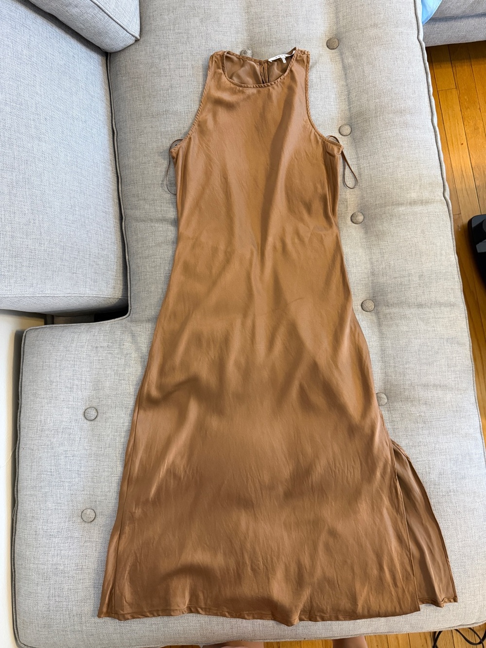 Frame Denim bronze Camel Slip Maxi Dress size xs